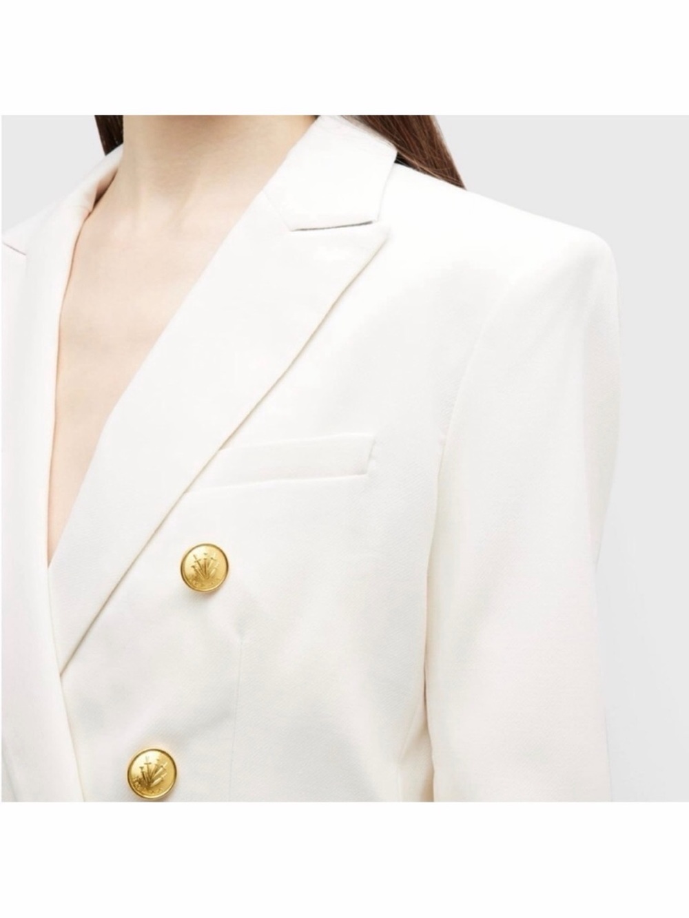 Rag & Bone Women's Double-Breasted White ‘Preston’ Blazer - Picture 6 of 11
